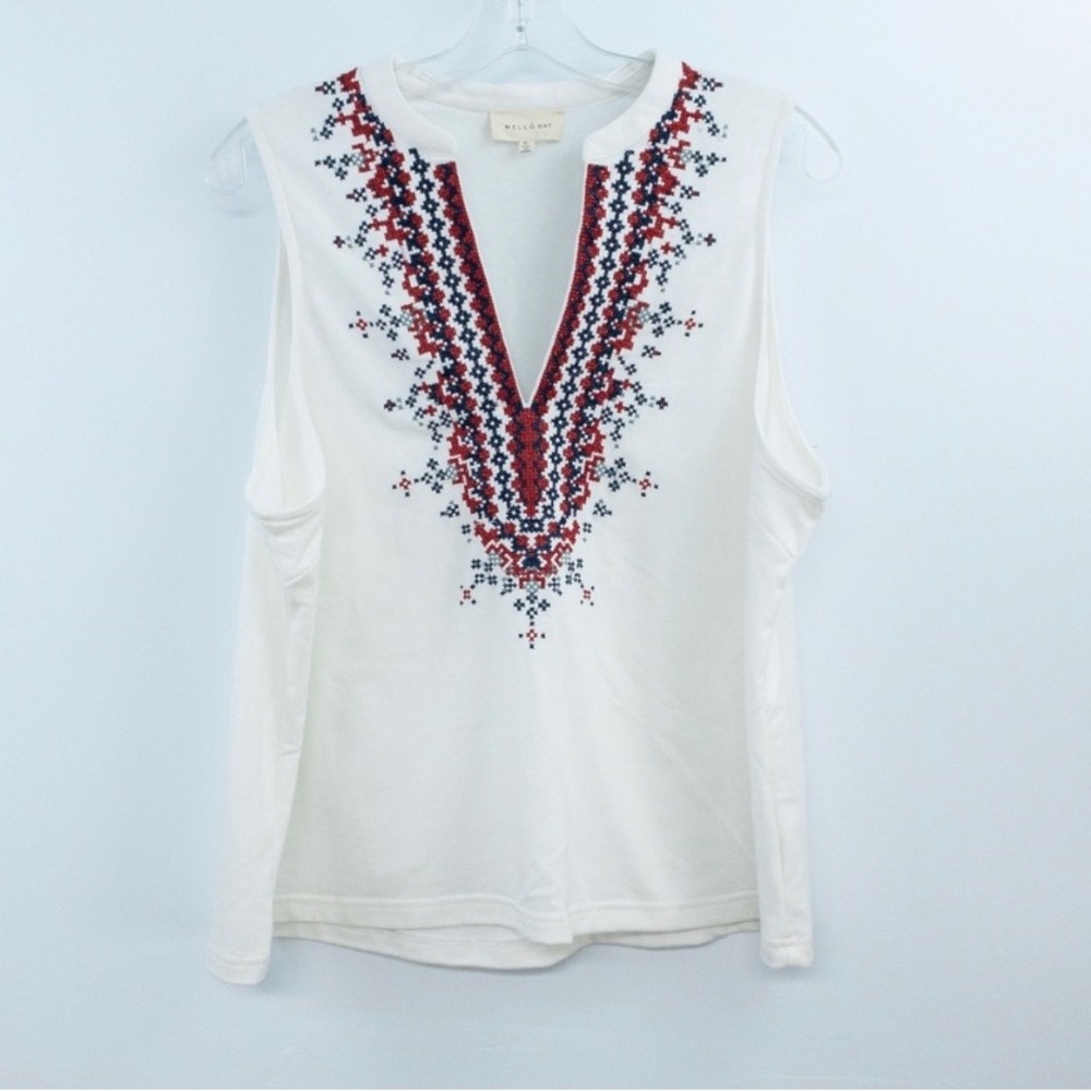 Melló Day Embroidered Sleeveless Top XL